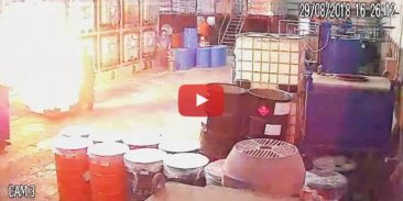 VIDEO – how an explosion occurs during the mixing and pouring flammable liquids. A video depicting real-life events